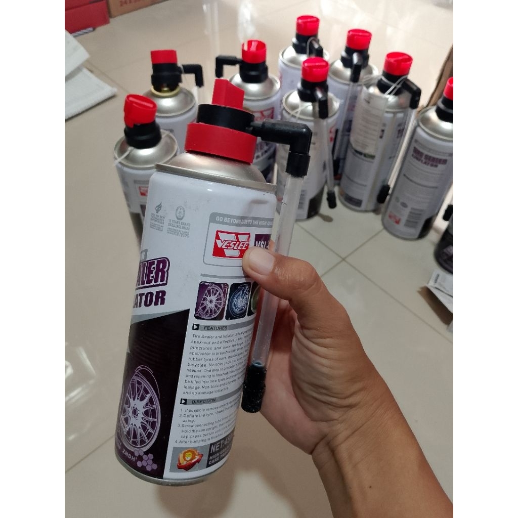 IgunCAE_Veslee 450 ml Tire inflator and Sealer isi angin ban tanpa kompresor dan cairan anti bocor