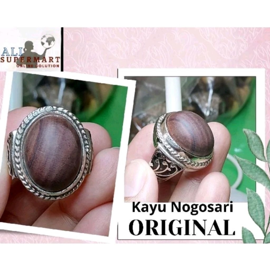 batu cincin akik kayu nogosari original cincin pria wanita terlaris