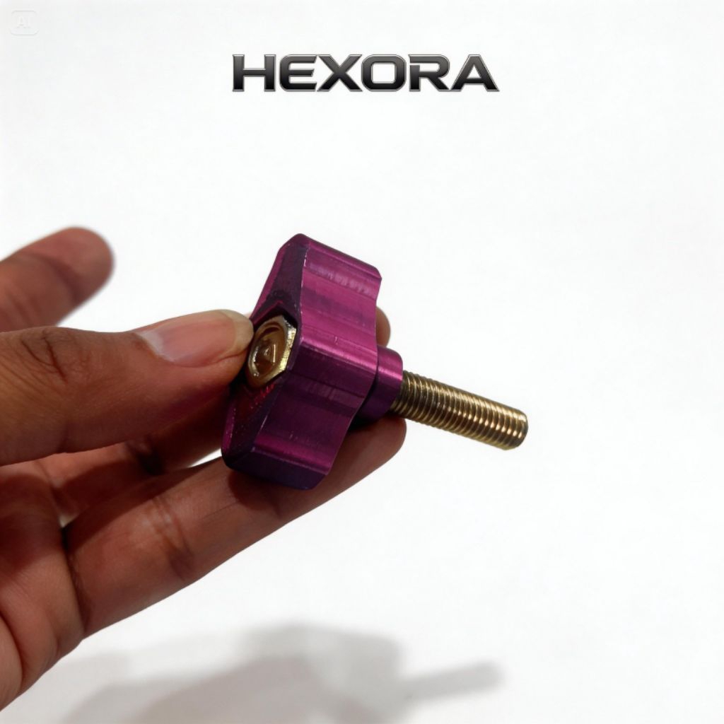 Knob Baut Pengencang/grip/hendle/M6x50 HEXORA | Hand Knob + Baut Full Drat | Knop Pengunci Custom