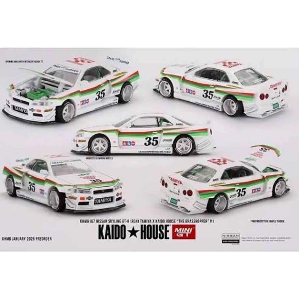 Mini GT Kaido House Nissan Skyline R34 Grasshopper