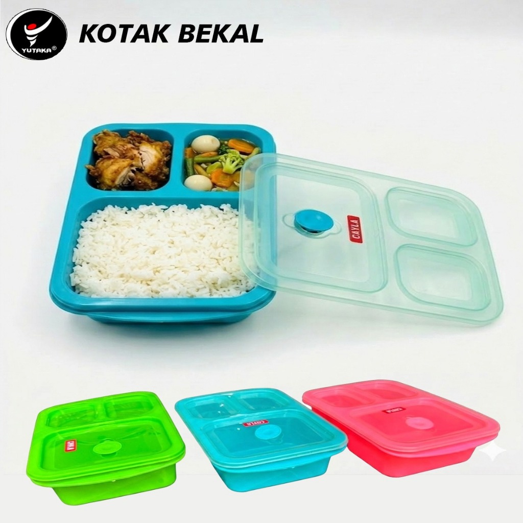 Lunch Box OSHIN Kotak Bekal Anak Sekat 4 Kotak Makan Tempat Catering Kantoran BPA Free Food Grade Am