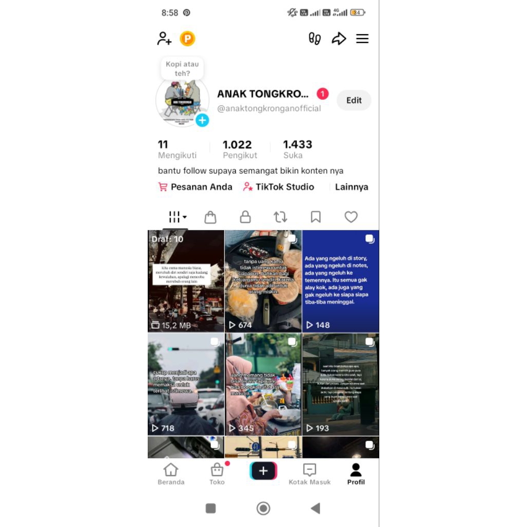 Akun TikTok Indonesia dengan Follower Aktif dan Fitur Live