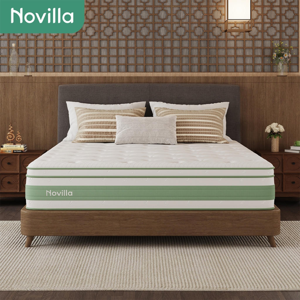 Novilla kasur IceMint-Pro springbed kain ice silk memory foam gel pegas pocket 25/30cm FREE bantal