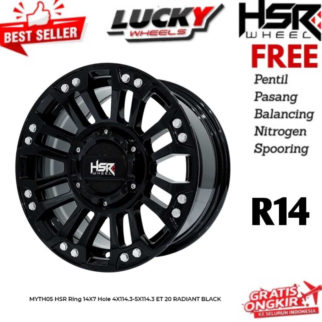 Velg mobil r14 cocok untuk carry kuda kijang dll model offroad ring 14 merk HSR MYTH05 Ring14