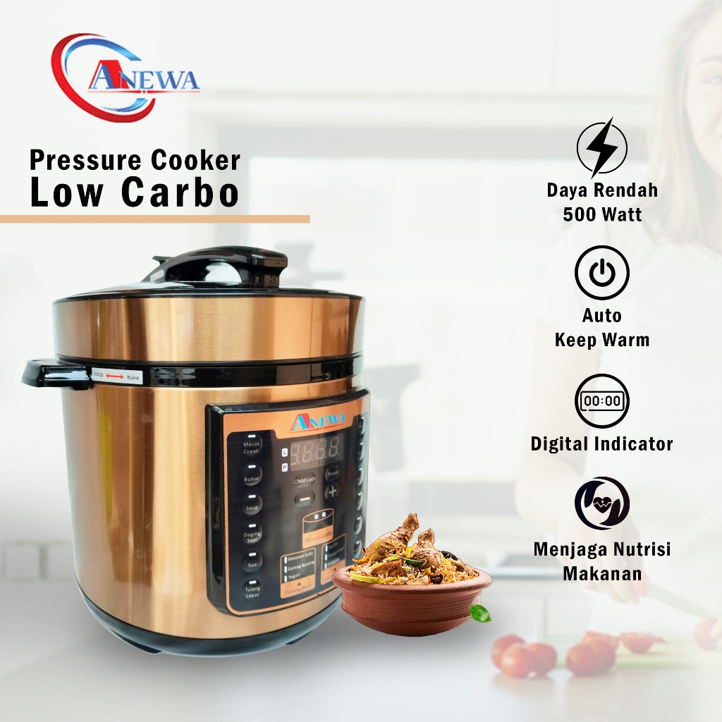 Anewa Pressure Cooker Electric 18 Fungsi Praktis Hemat Waktu Anti Ribet Masak Lebih Enak Sehat