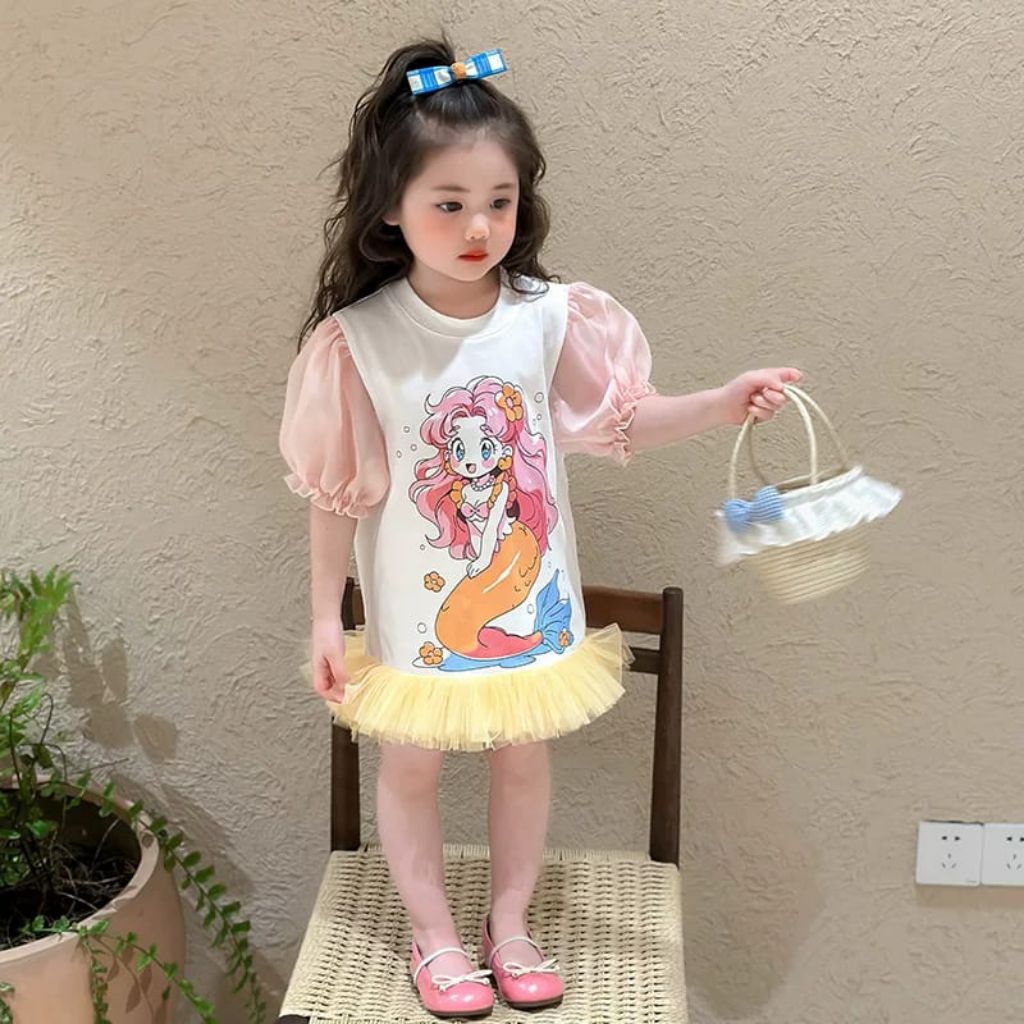 (COD) 3-7 Tahun//  Dress Frozen premium// Dress Gemoy// Fashion Anak Import // Baju Anak Perempuan//