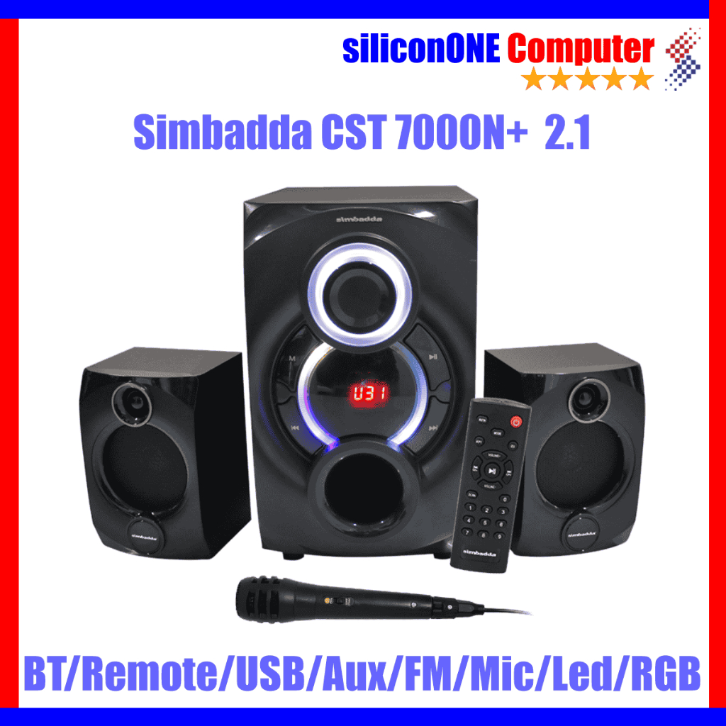 Simbadda CST 7000N+ Speaker Plus Mic LED Display with Remote FM BT CST7000N+ CST7000N