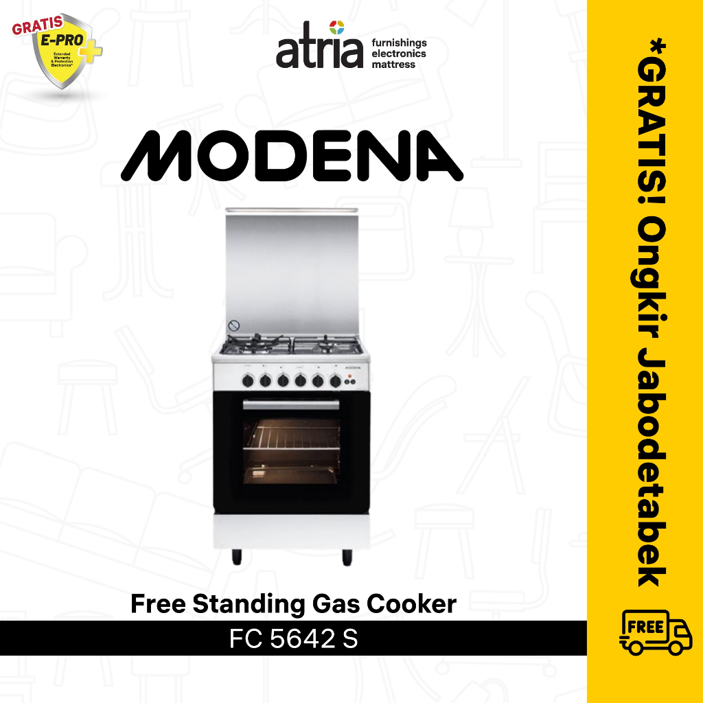 MODENA Freestanding Gas Cooker - FC 5642 S FC5642S Garansi