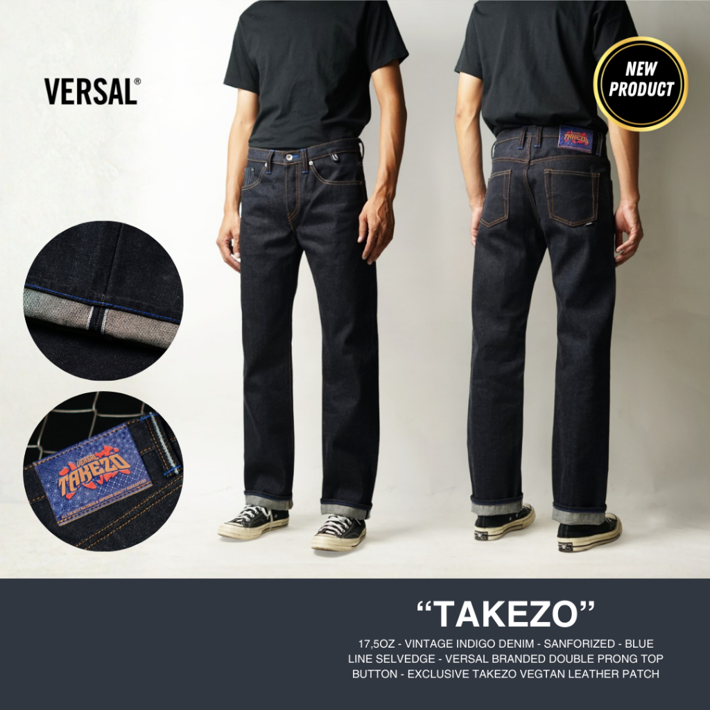 Versal The Finest-TAKEZO 17,5oz Blue Line Selvedge Denim (Ready Stock)