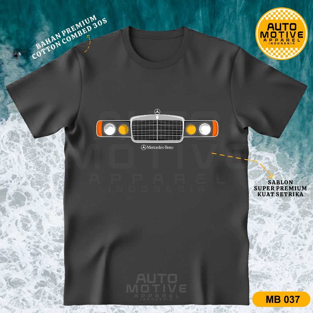 AUTOMOTIVE APPAREL Kaos Mercedes Benz W123 Tiger Tshirt baju mobil Mercy MB037