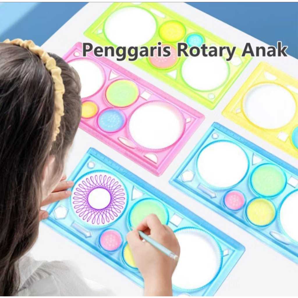 Penggaris ROTARI Garisan Rotary Bunga Spirograph Geometrik Ruler