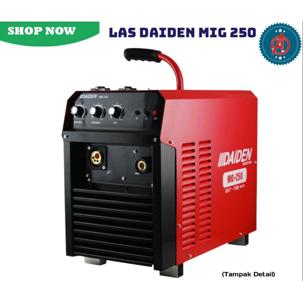 DAIDEN MIG 250 Mesin Las MMA MIG TIG Travo Las Inverter Trafo Las Co2 Flux Core Tanpa Gas 250A MIG25