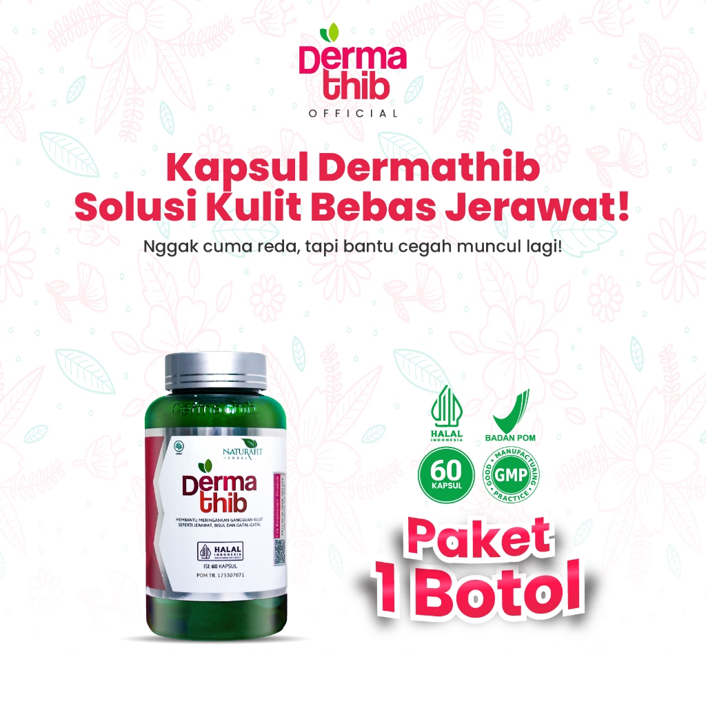 Dermathib - Kapsul Herbal Ampuh Obat Jerawat Dan Gatal Gatal Alami | Obat Jerawat Herbal Halal BPOM