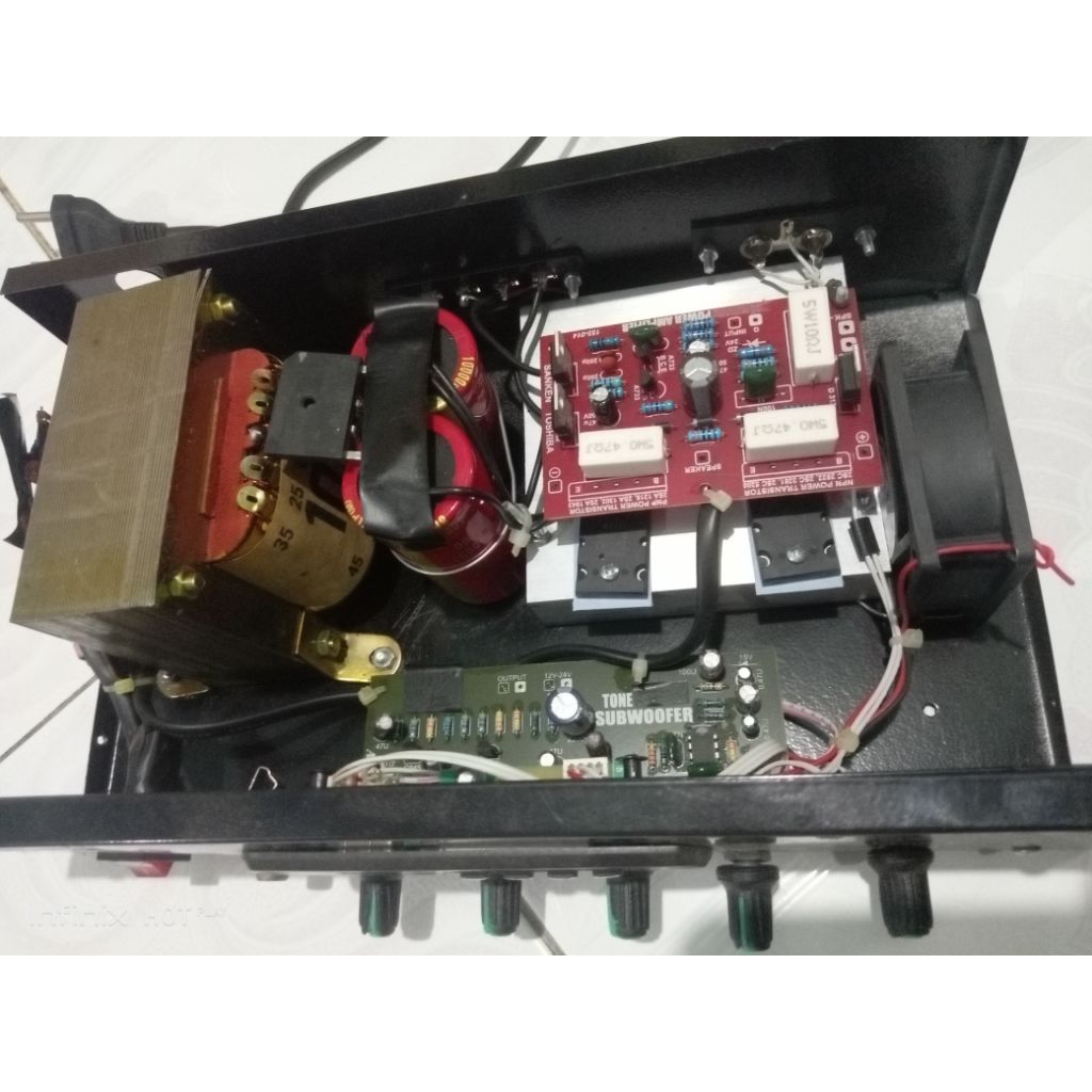 Power Rakitan Trafo 10 Amper sudah bluetooth + Subwoofer siap Karaoke.