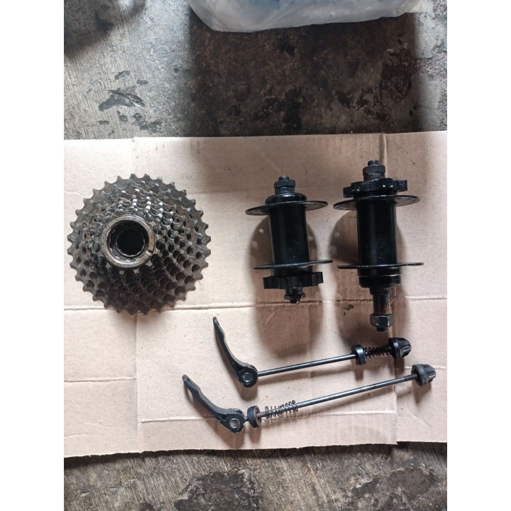 Hub 36 hole + quickrelease dan sprocket 9 speed ulir