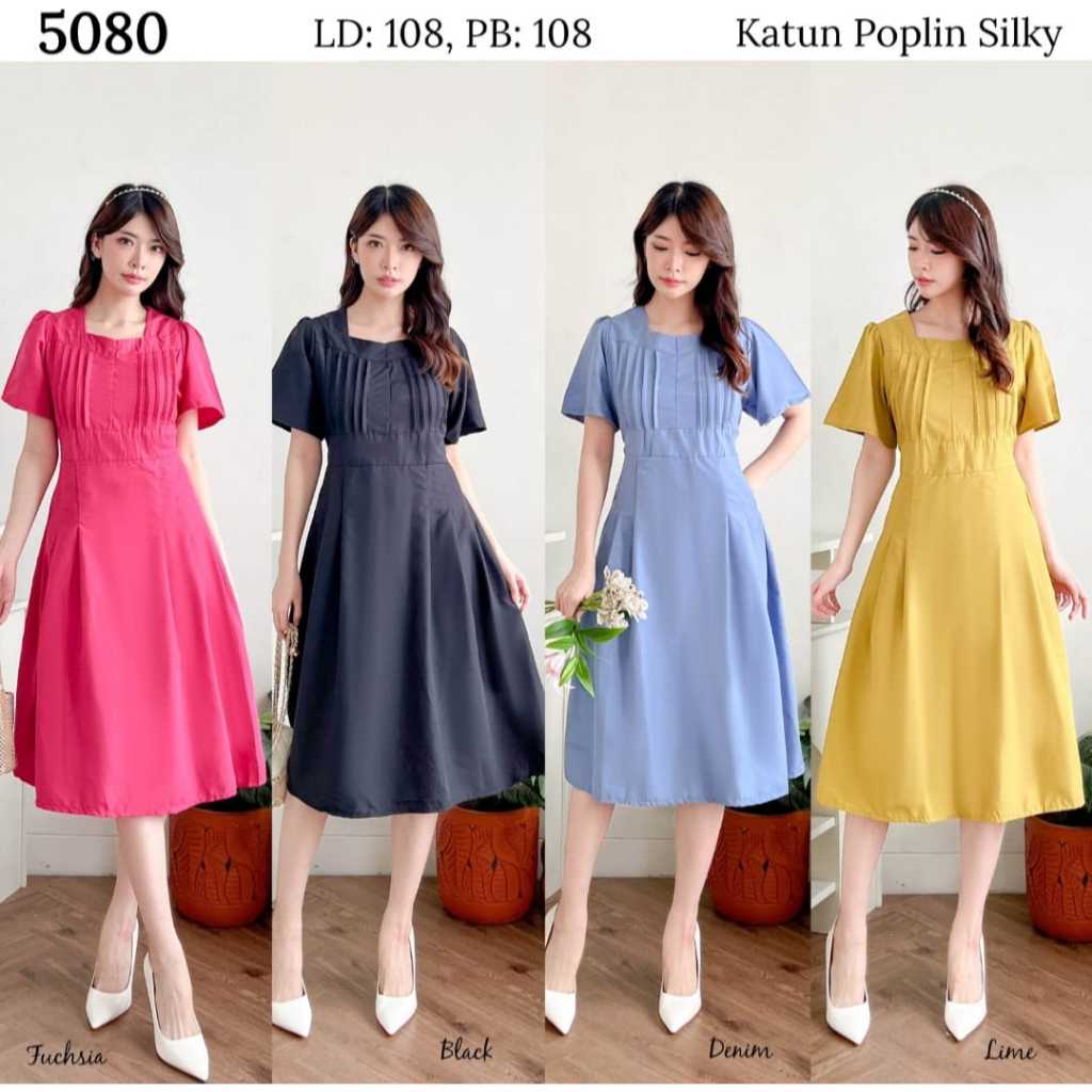 Midi dress wanita polos katun premium import quality | Dress wanita polos katun import | Midi dress 