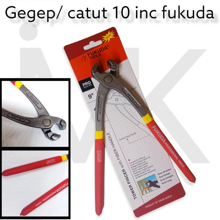 Tang Gegep Tang Catut Fukuda 9" tang gengggam kakak tua Tang Potong Kawat Paku Fukuda Tools