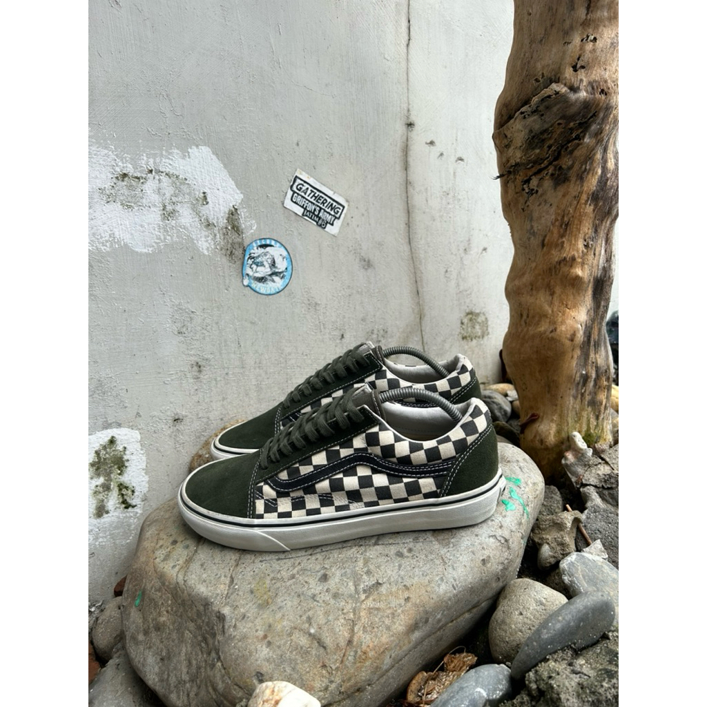 Vans OldSkool Chekerboard Green