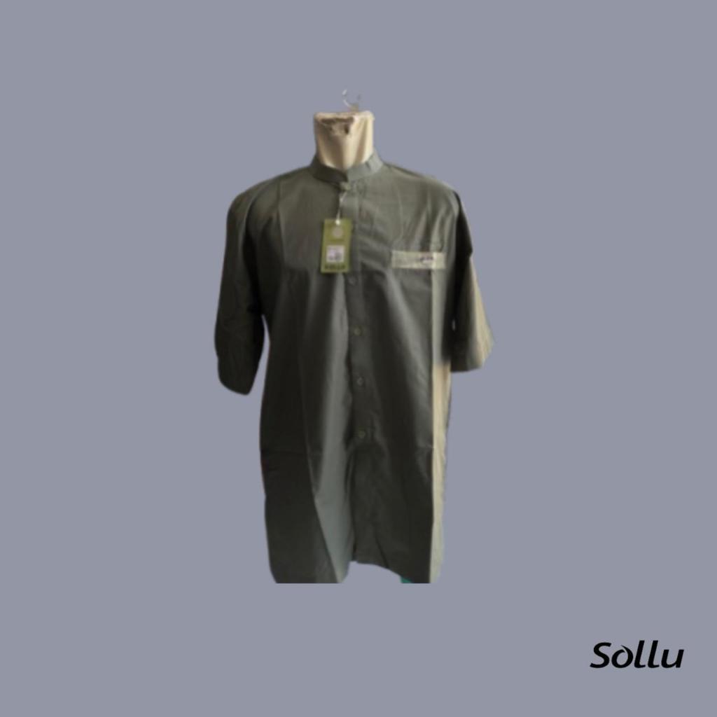 SOLLU Baju Koko Jumbo Bordir, Coklat Tua, Abu Muda, Abu Tua, Coklat, Coklat Muda, Hijau Tua, Bahan K