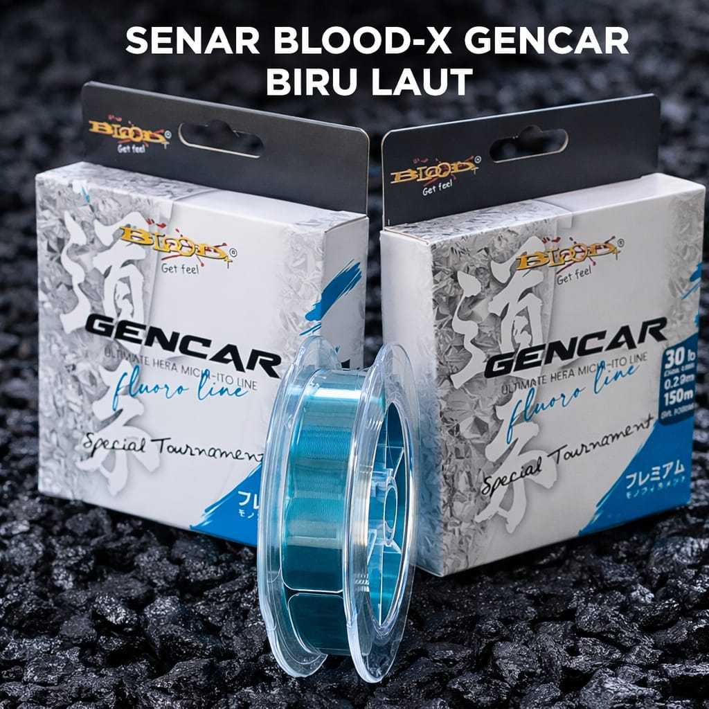 Senar Pancing Kuat dan Mudah Tenggelam Blood-X Gencar Biru Laut 150M