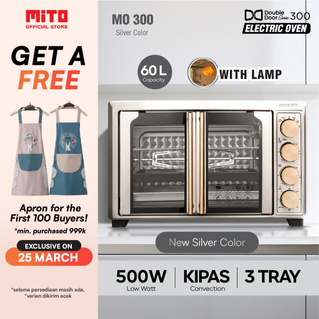 MITO Electric Oven MO300 Double Door 33L | Oven Listrik - Pemanggang Kue dan Makanan