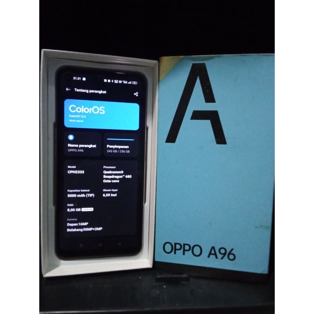 Oppo A96 8+8/256GB Second Original