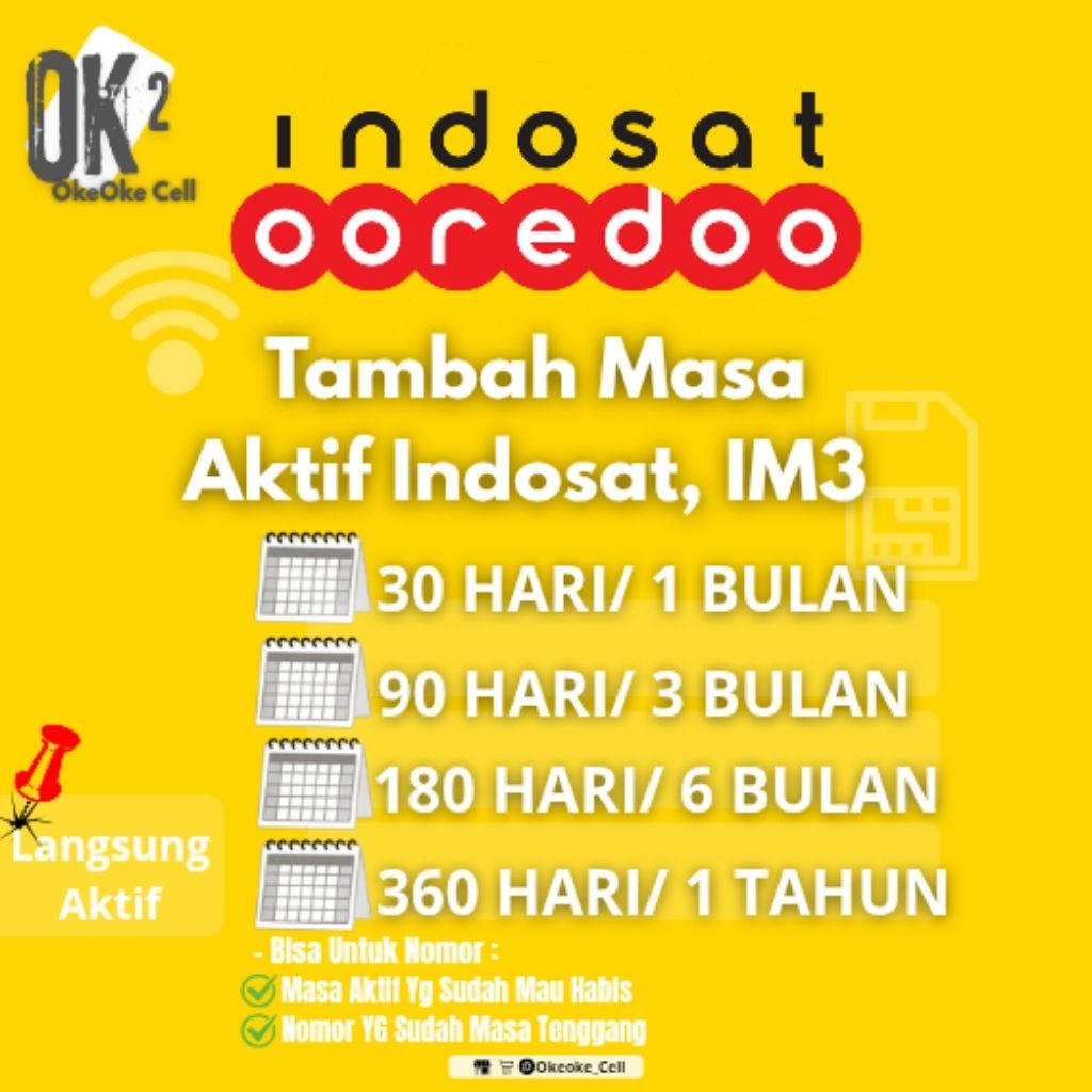 PERPANJANG MASA AKTIF INDOSAT, IM3 3 BULAN, 6 BULAN, 1 TAHUN Termurah di SHOPEE.(PENTING BACA DESKRI