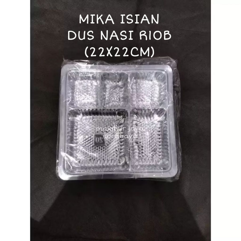 (100 pcs) Mika Dus Nasi 22x22/Mika dus nasi R10/Mika Dos Nasi sekat 5/Mika Dus nasi 5 sekat/Mika Sek
