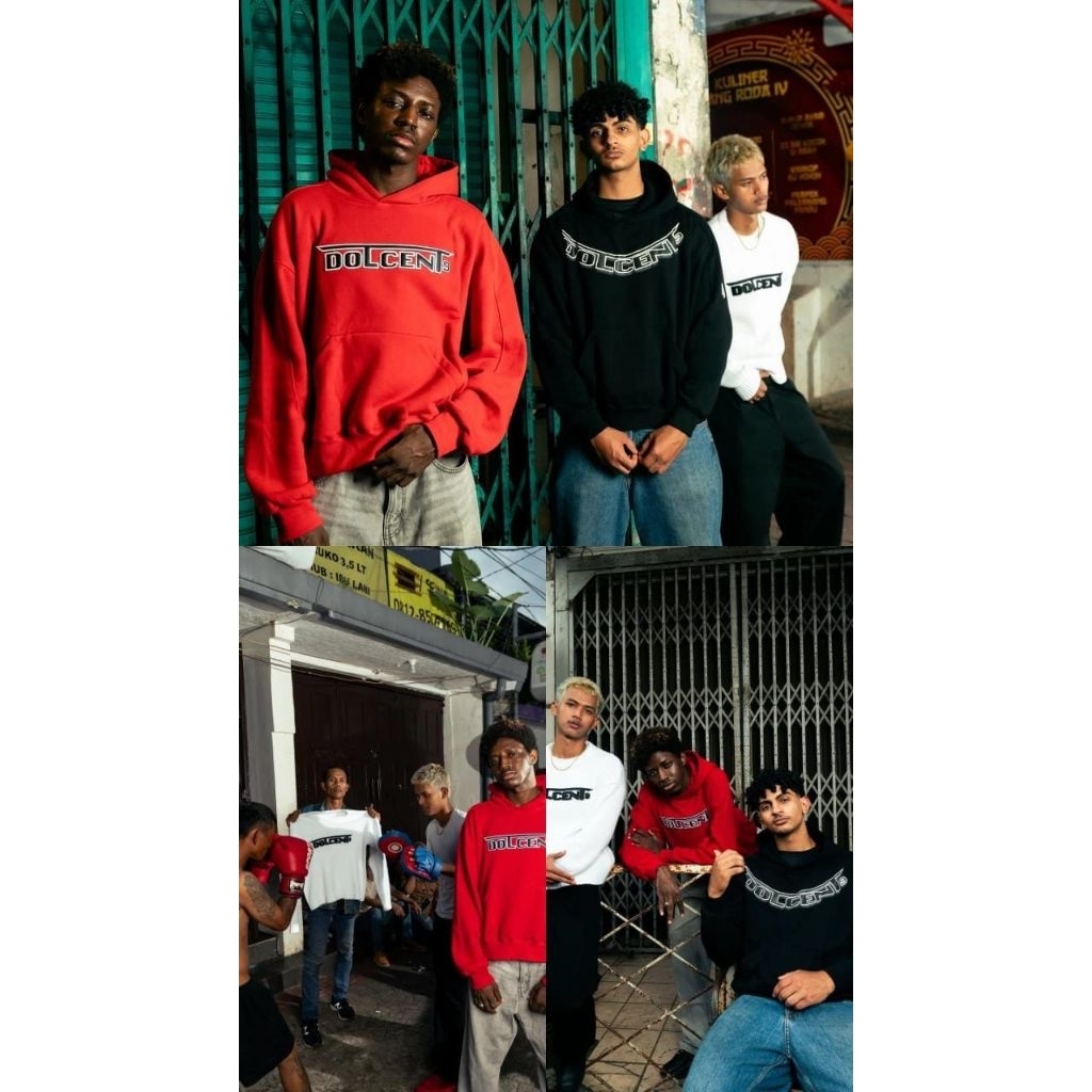 [NEW ITEMS & 100% ORIGINAL] DOLCENT DOLCENT RED & BLACK HOODIE // DOLCENT WHITE KNITWEAR // x MORTEI