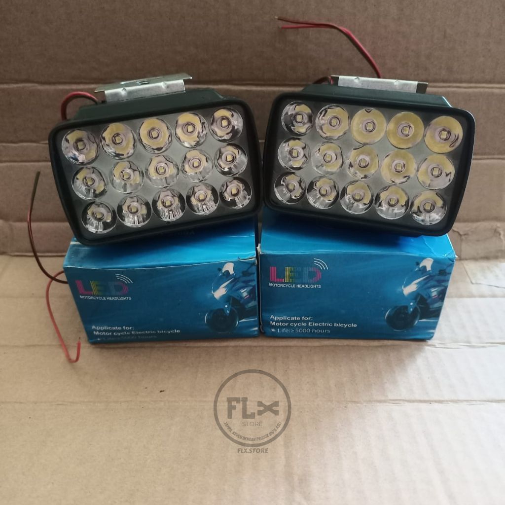 Lampu Tembak LED Motor 16 Mata Super Terang Universal 12V Lampu Sorot Motor Anti Air