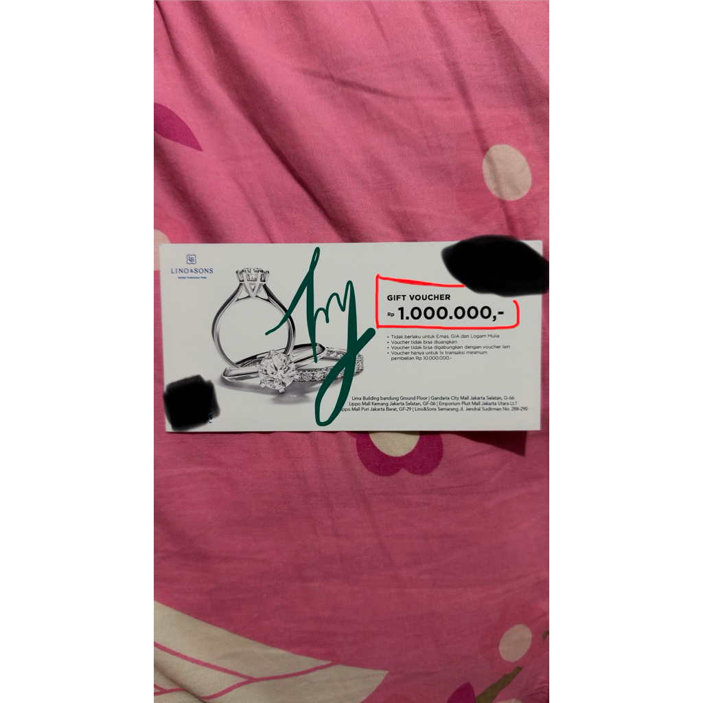 Voucher Lino & Sons Rp 1.000.000