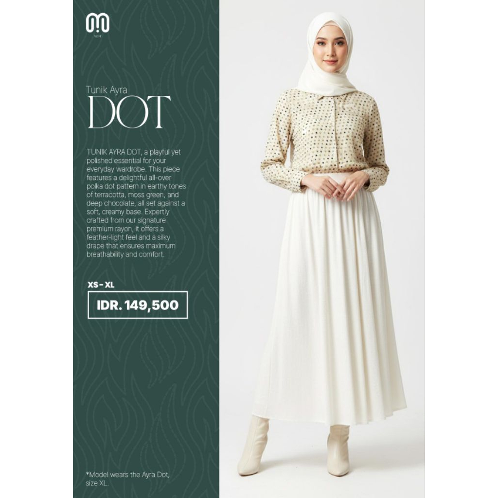 Rabbani X MOT - Tunik Ayra Dot / Atasan Wanita kemeja Rabbani Ori