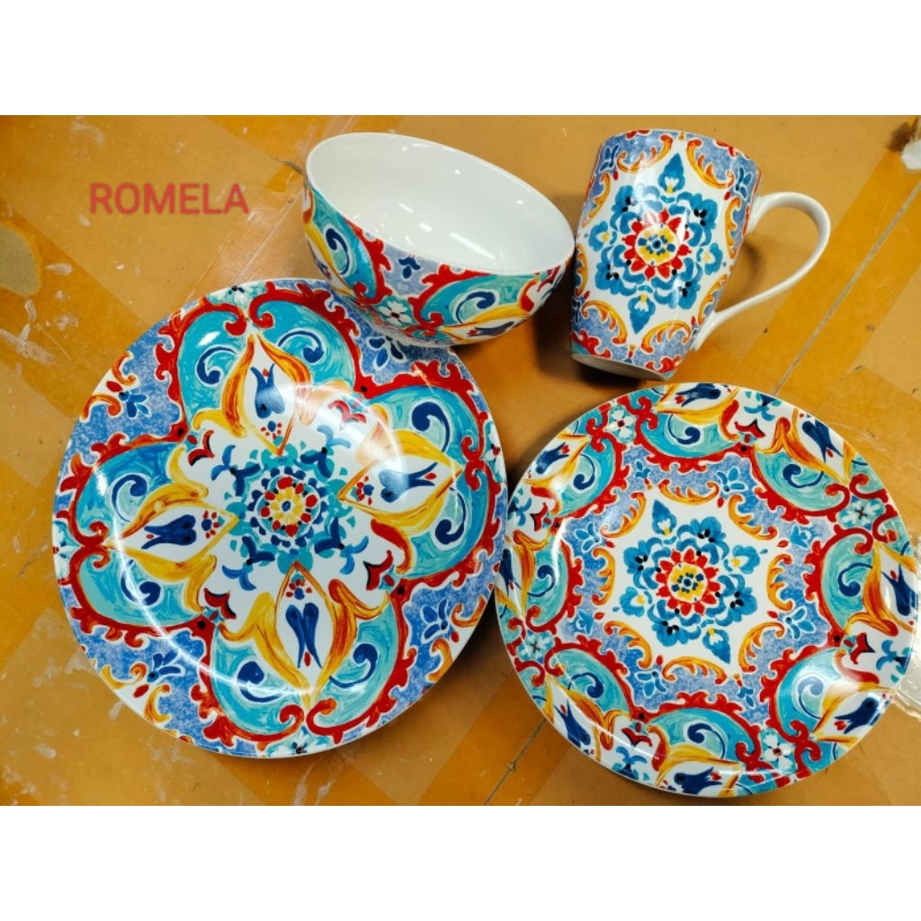 Dinner Set keramik Sango type Romela isi 16 pcs