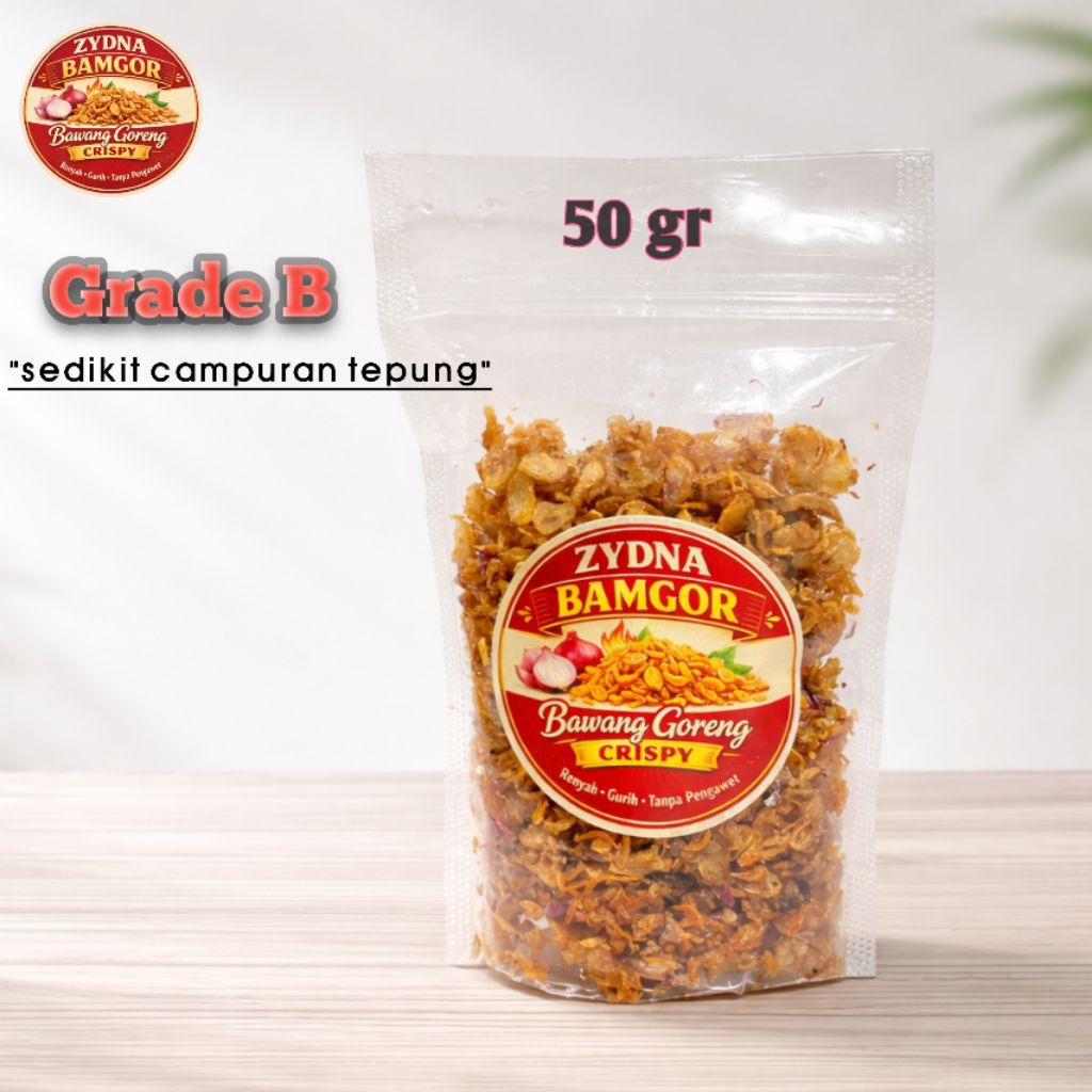 Bawang Merah Goreng Gurih Crispy /Brambang Goreng 50 Gram Asli Nganjuk Sedikit Campuran Tepung