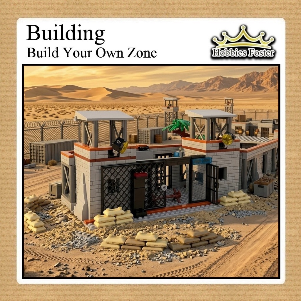 BRF Miniatur Building MOC 4210 - Diorama Gerbang Pankalan Militer / Penjara / Kantor