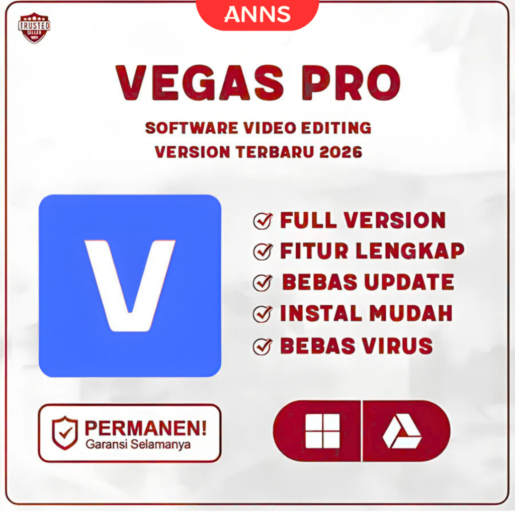 Vegas Pro 23 Full Version Original Lifetime + Panduan Instalasi (WIN) | Version 23 / 22 / 21 / 20 / 