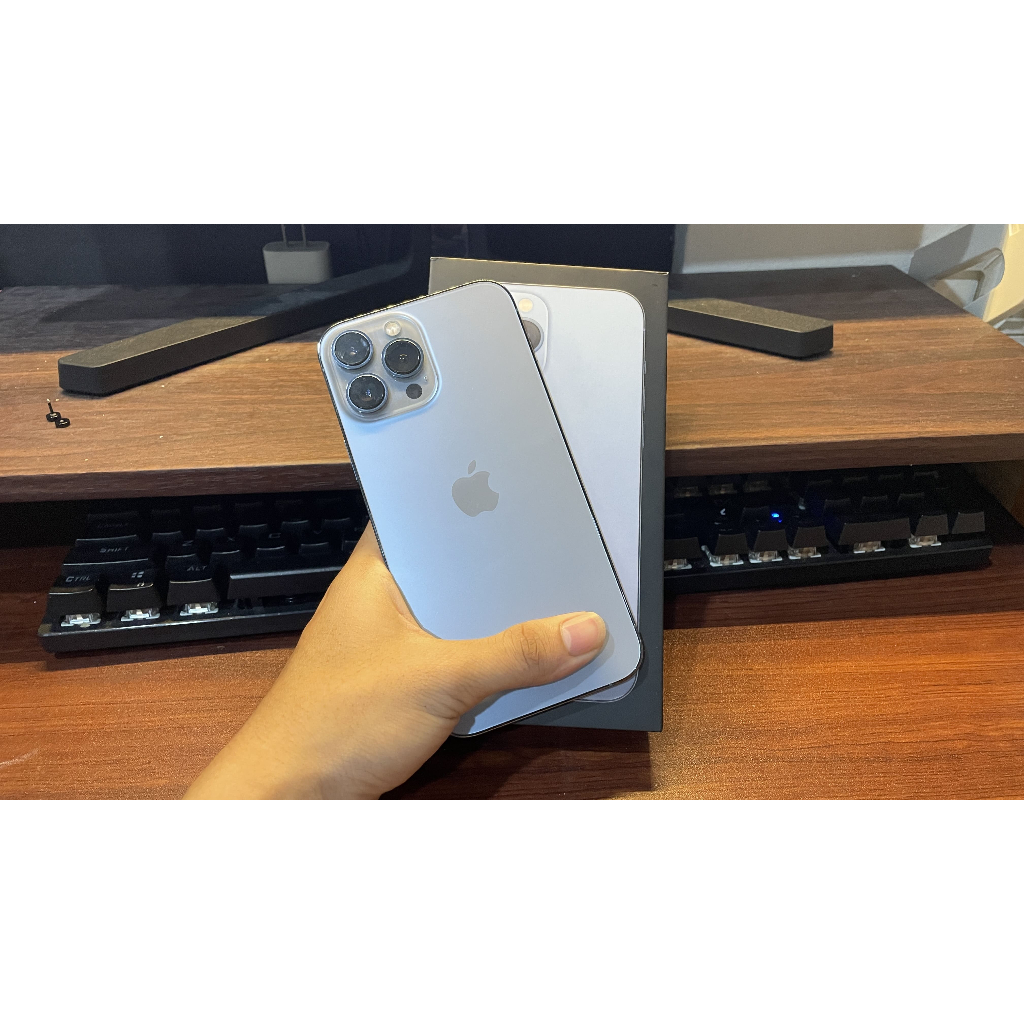 IPHONE 13 PRO MAX SIERRA BLUE 256 GB RESMI IBOX SECOND
