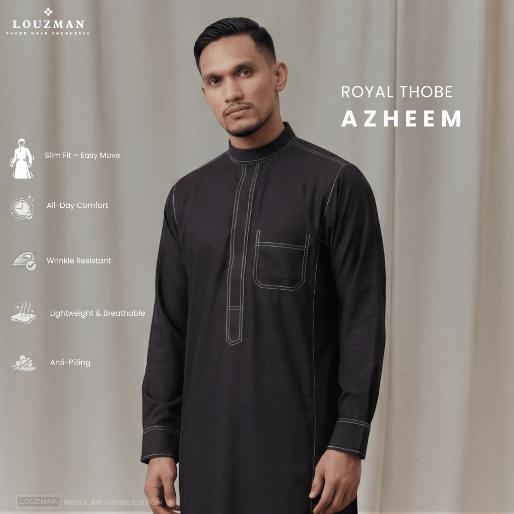 Louzman Royal Thobe Azheem Jubah Gamis Slimfit Premium Series