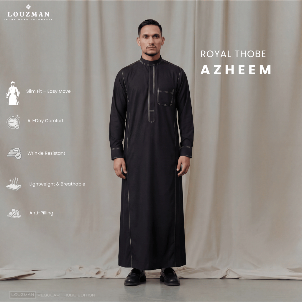 Louzman Royal Thobe Azheem Jubah Gamis Slimfit Premium Series