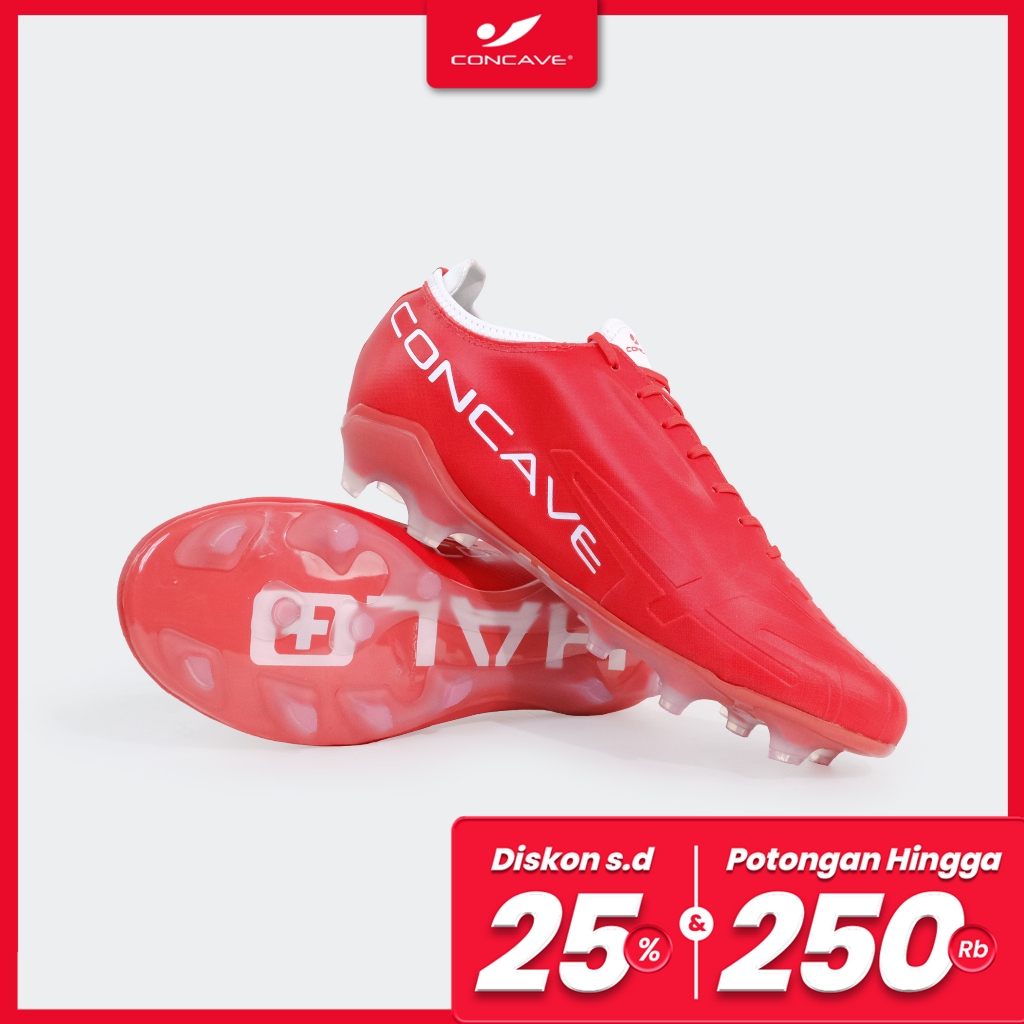 Concave Sepatu Sepak Bola - Halo Maze FG - Red / White - Football Shoes Original Concave id Official