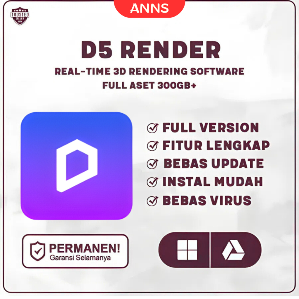 D5 Render 2026 + Full Aset Library Full Version Original Lifetime | Real-Time 3D Rendering Software 