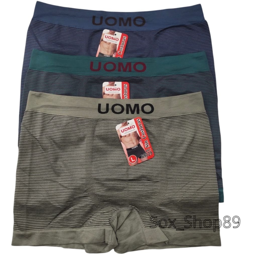 Celana Dalam Pria Uomo_Boxer Pria Seamless BodyFit_Boxer Tanpa Jahitan_Boxer Pria Murah_Boxer Motif 