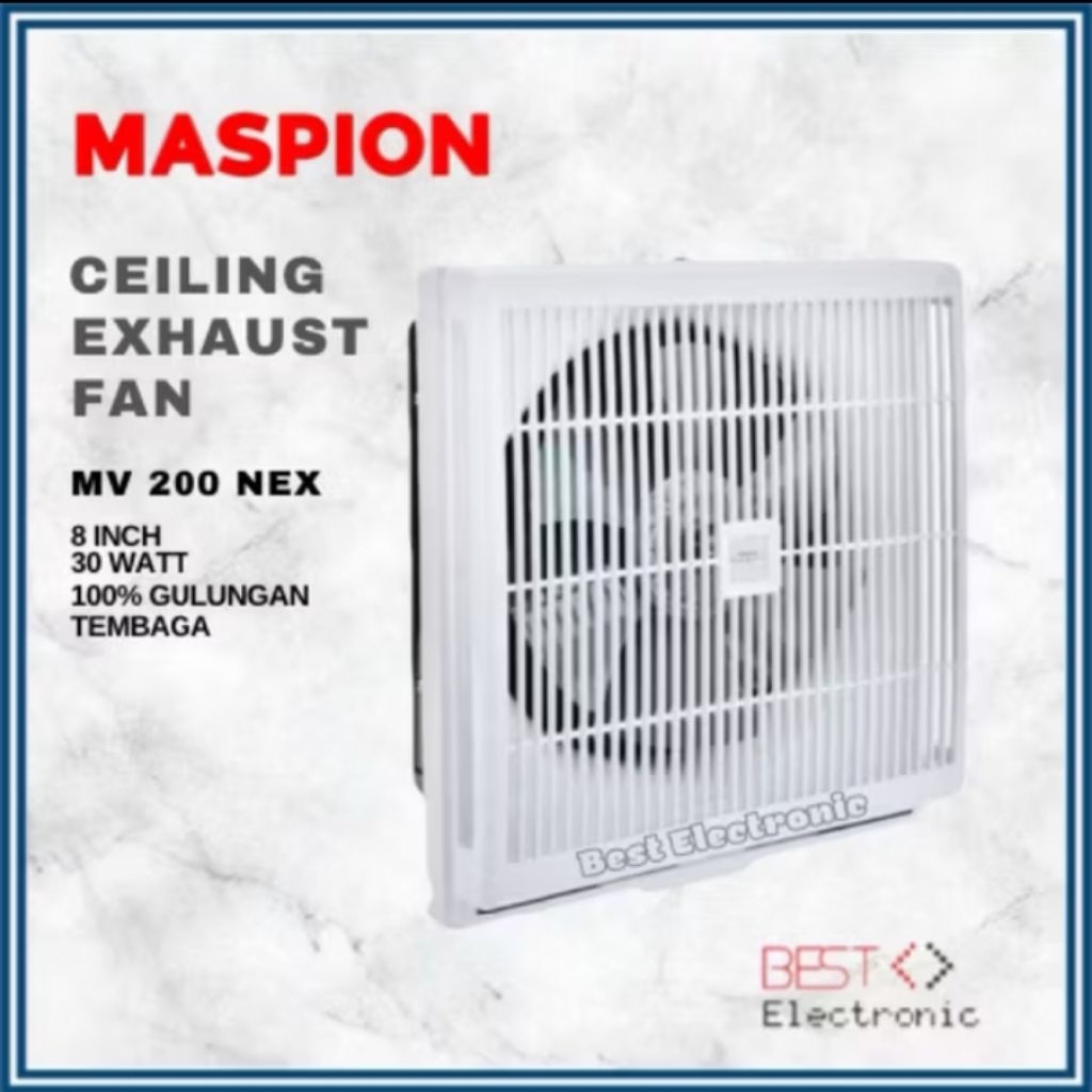 Maspion Ventilating Exhaust Fan Kipas Ventilasi 8 inch MV-200 Nex Hexos MV 200 NEX / MV-200NEX / MV2