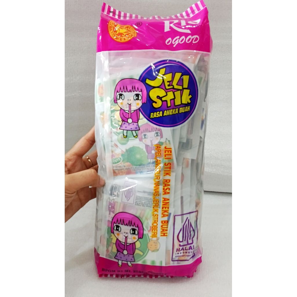 Exp FEB 2027- 50 Sachets (1pak) JELI STIK Pendek Sachet Bungkus 750gr HALAL Jelly Stick Yogurt - Kem