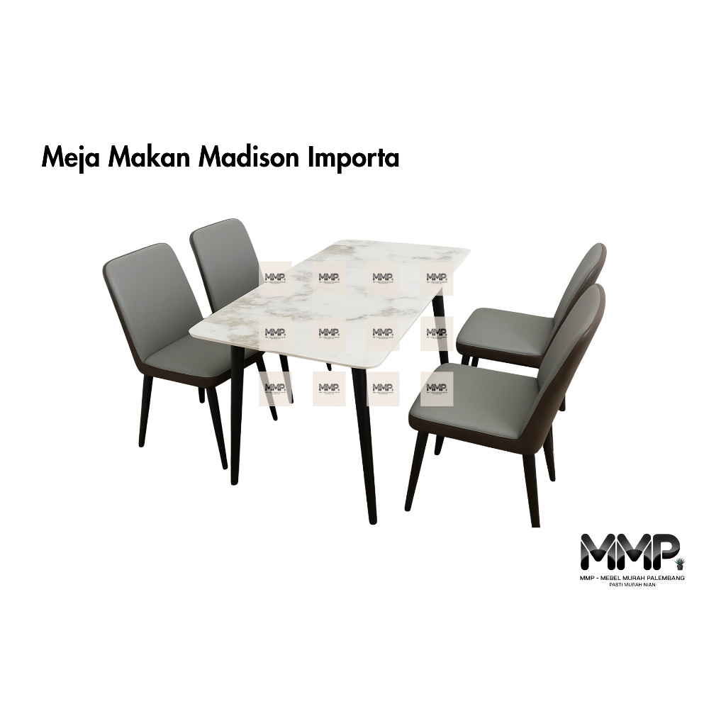 Meja Makan Madison Importa 4 dan 6 Kursi | Meja Makan Marmer Importa Murah Palembang
