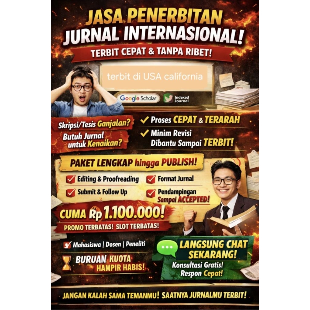 Jasa Terbit Jurnal Internasional Murah 1,1 Juta | Dibantu Sampai Accepted & Publish