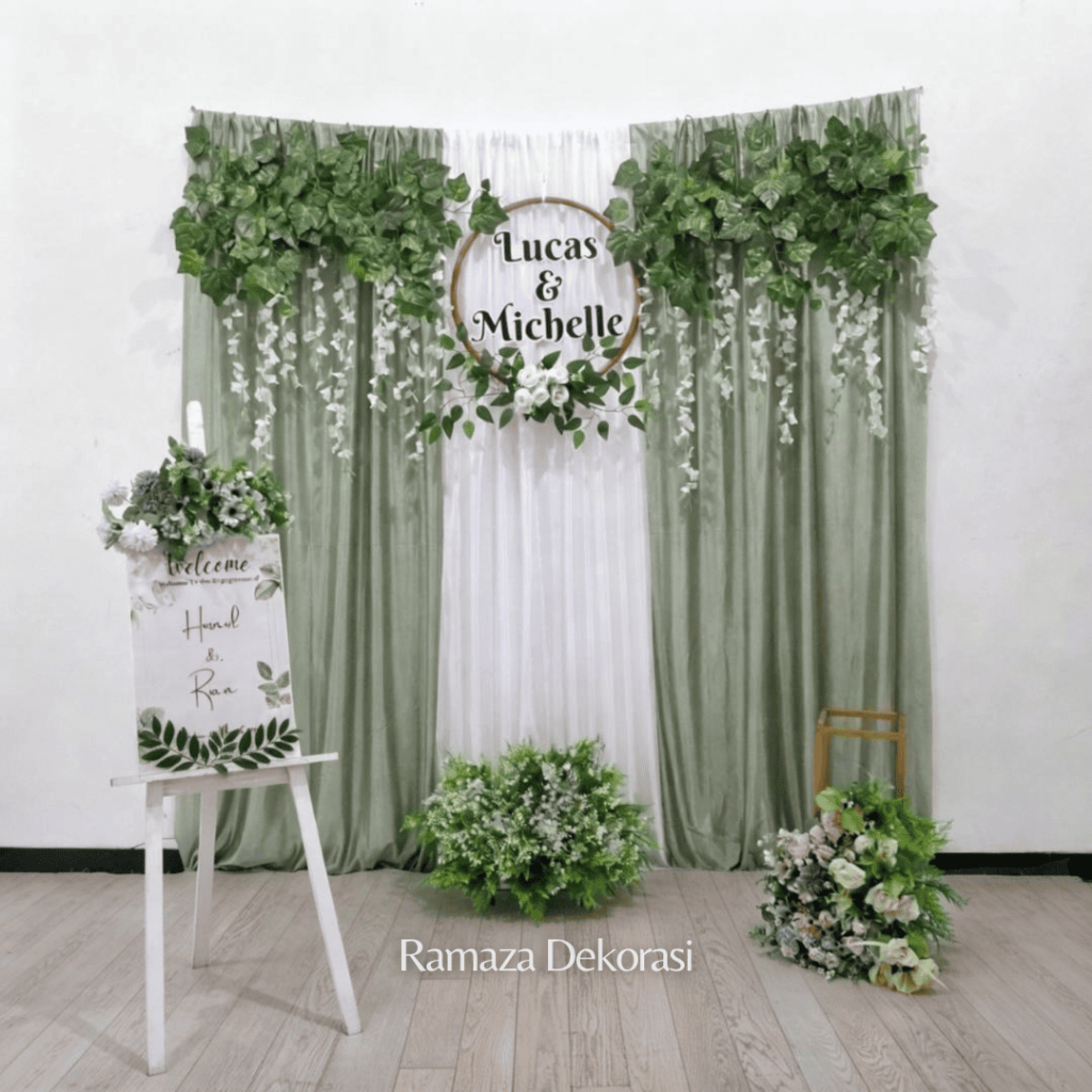 PAKET HEMAT VARIASI 2 SISI DAUN ANGGUR / Dekorasi lamaran backdrop VARIASI/Dekorasi