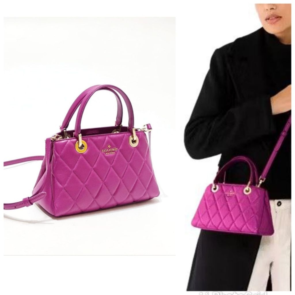 KS CAREY SM SULLIVAN SATCHEL SMOOTH QUILTED BAJA ROSE