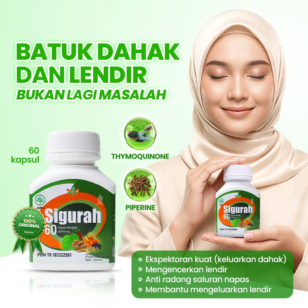 GURAH SUARA MERDU DAN NAFAS PANJANG SIGURAH Obat Gurah Herbal Lega di Tenggorokan Isi 60 Kapsul BPOM