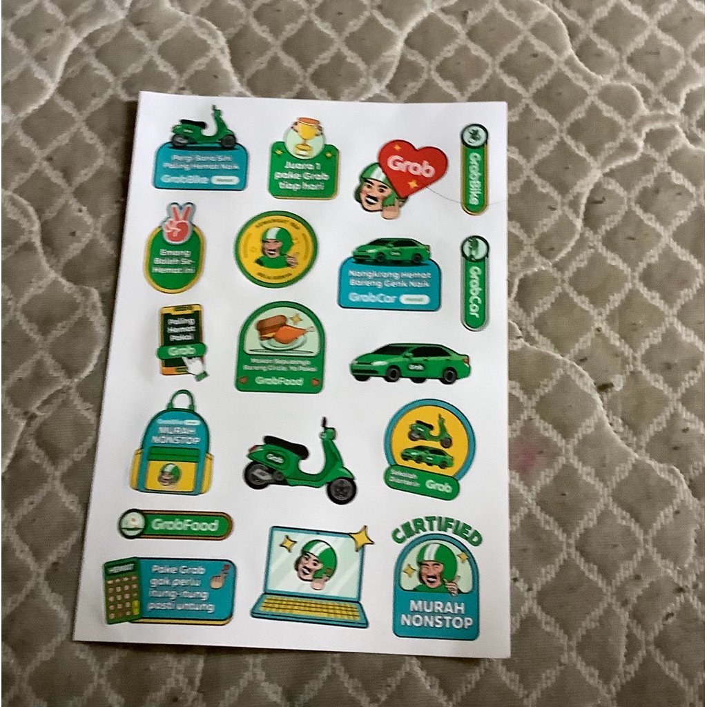 Sticker Kiss cut dari Grab